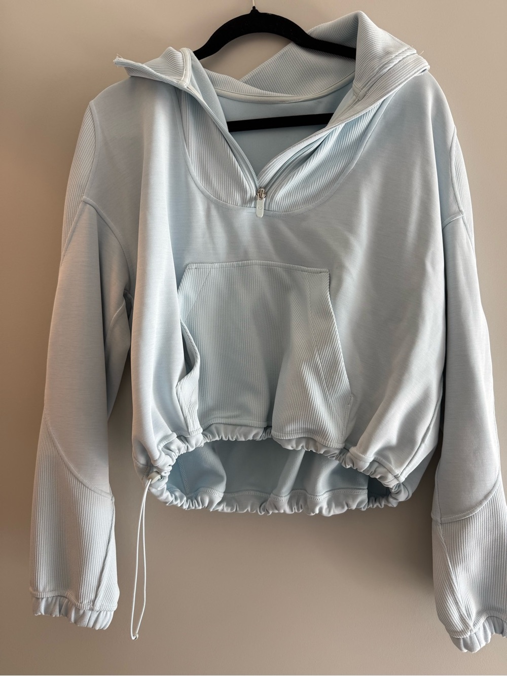lululemon athletica Light Blue Cropped Half-Zip Hoodie